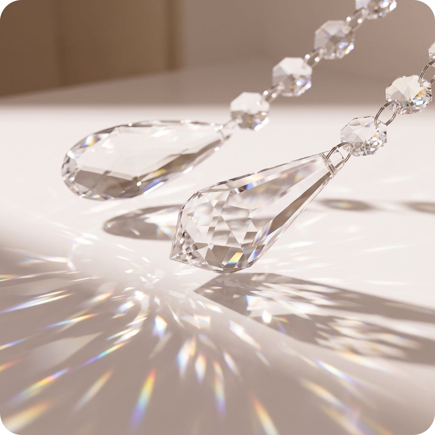 Set de 2 ornamentos de gota de cristal