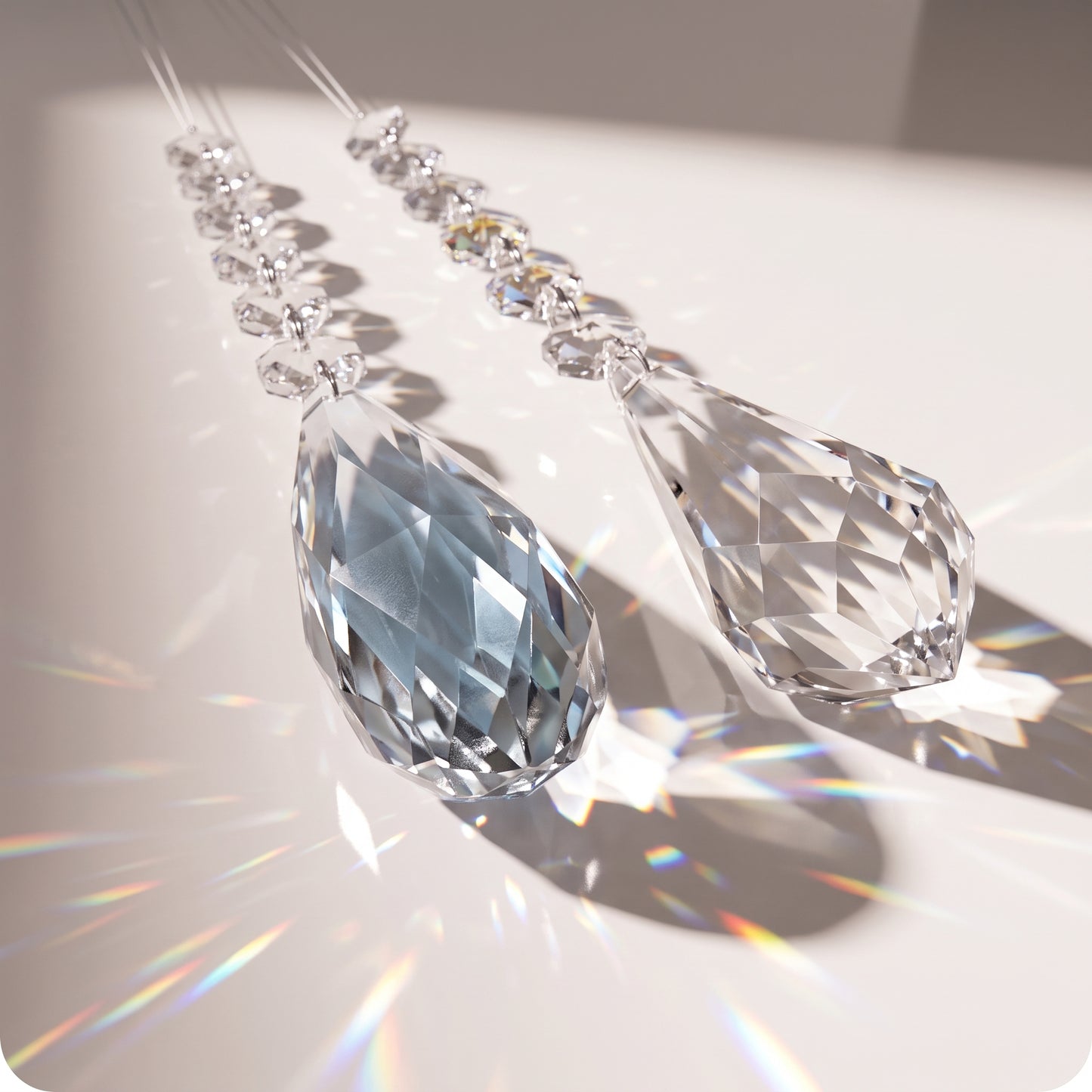 Set de 2 ornamentos de gota de cristal