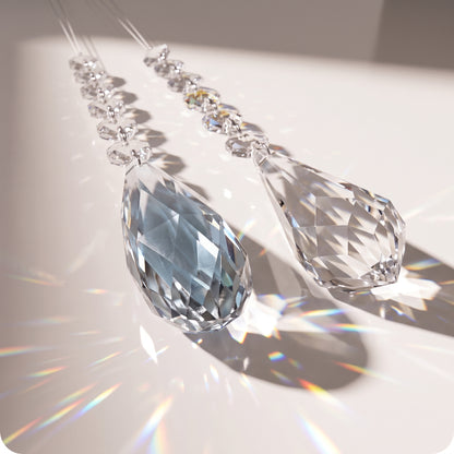 Set de 2 ornamentos de gota de cristal