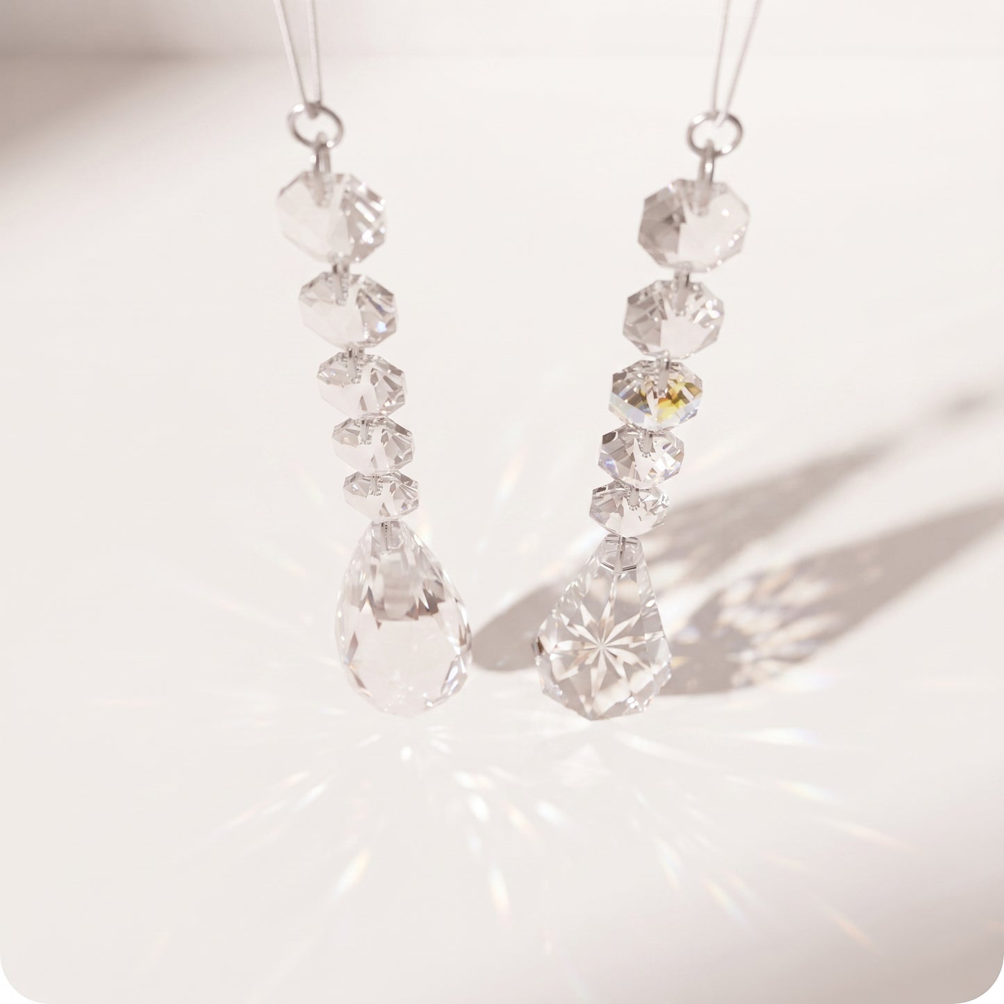 Set de 2 ornamentos de gota de cristal