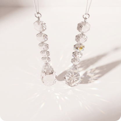 Set de 2 ornamentos de gota de cristal
