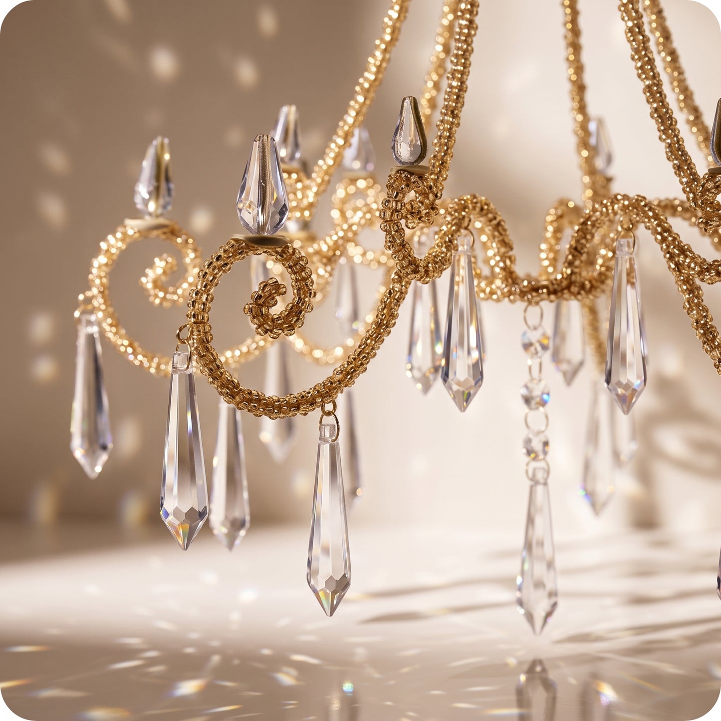 Esfera de candelabro con diamantes colgantes