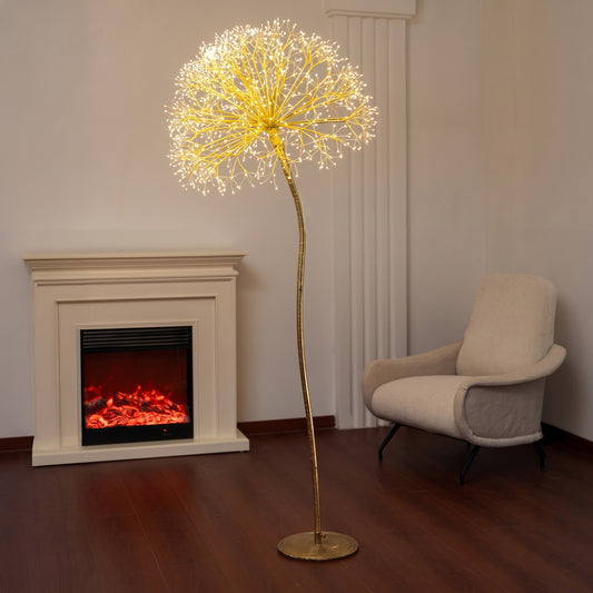 Árbol de bolas blancas con micro luces LED y resina