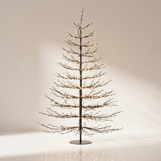 Árbol negro de puntos negro con luz calida 180 cm