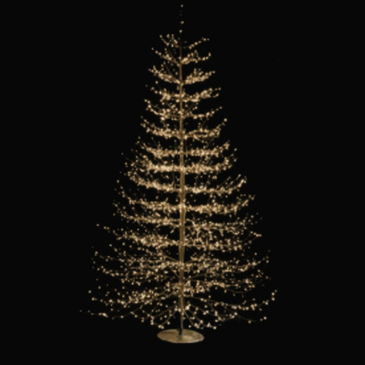 Árbol 2690 luces blancas cálidas, adaptador UL IP44, base de resina, 5m cable 210cm Negro 1U/U