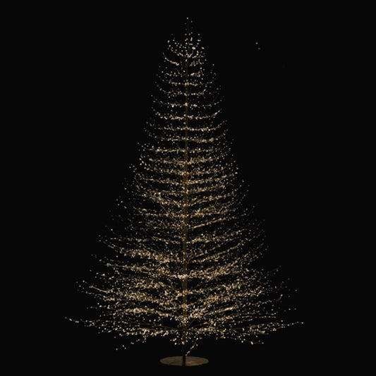 Árbol 6590 luces blancas cálidas, adaptador UL IP44, base de resina, 5m cable 300cm Negro 1U/U