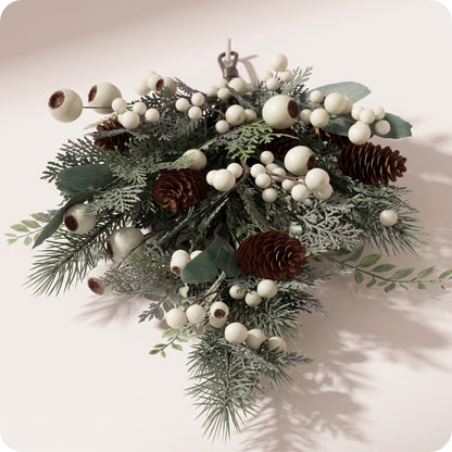 Rama pine teardrop con berries blancas